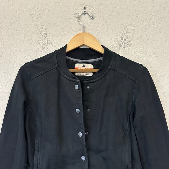 AMERICAN GIANT Baseball Jacket Black Cotton Outdoor Snap Button Bomber - Picture 4 of 13